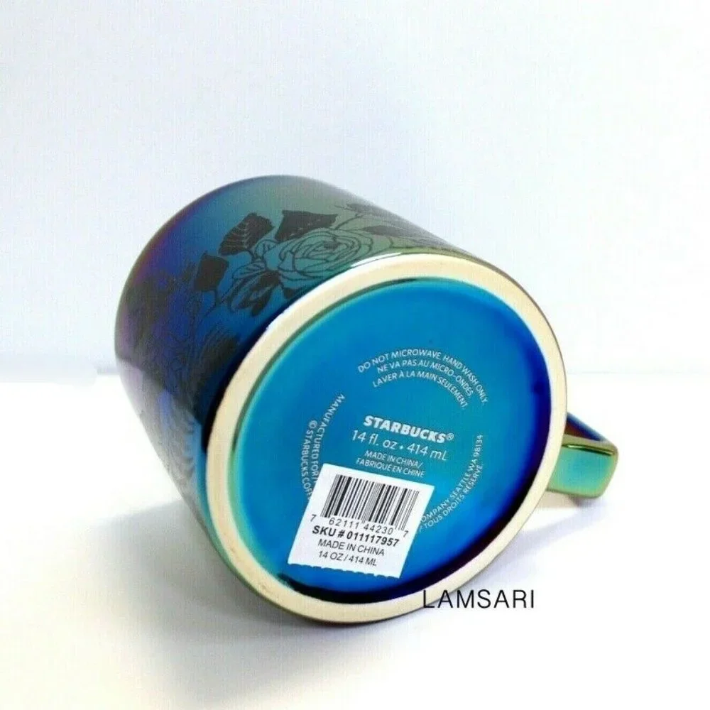 Starbucks Fall 2020 Iridescent Black Roses Coffee Mug Cup